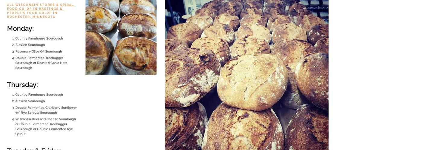One Love Bread Menu