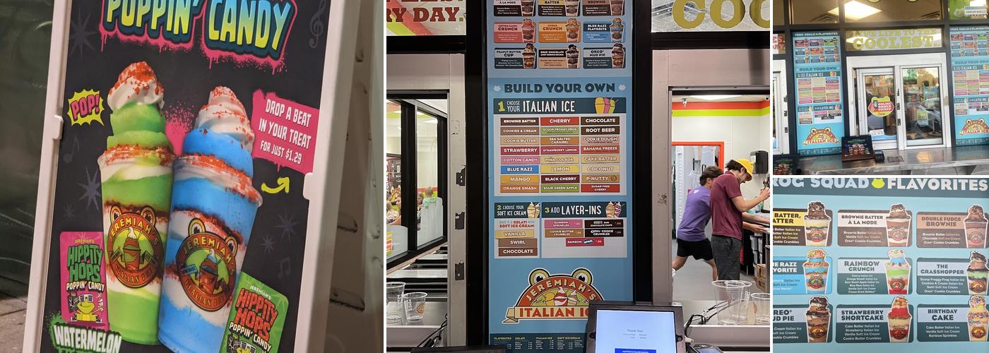 Jeremiah's Italian Ice Menu