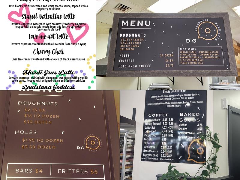 DG Doughnuts Menu