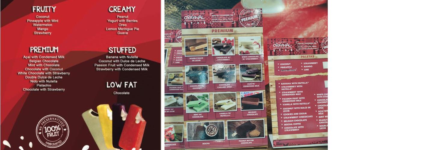 Paleteria Original Menu