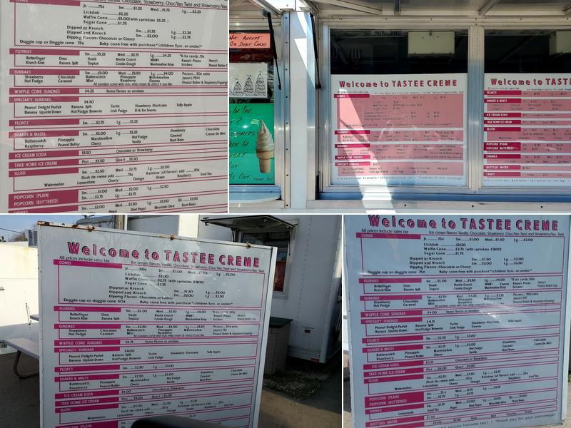 Tastee Creme Menu