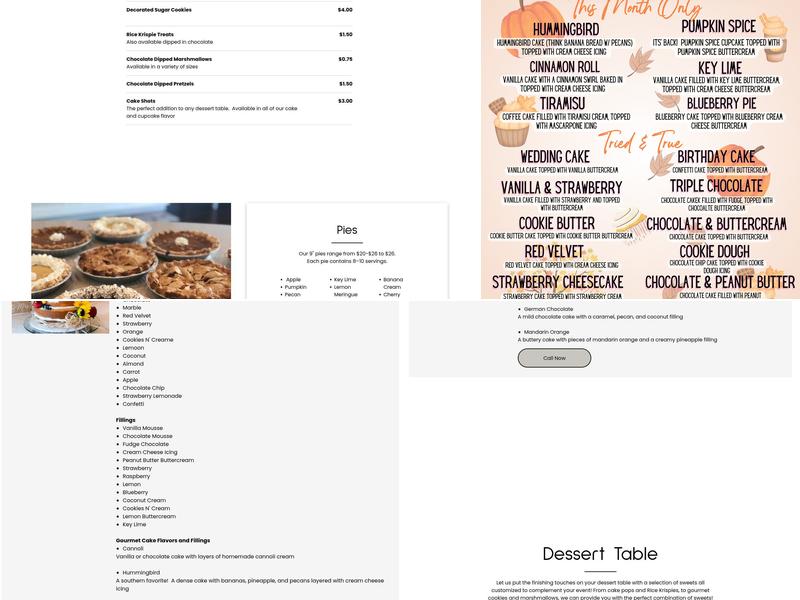 Sugar & Slice Bakery Menu