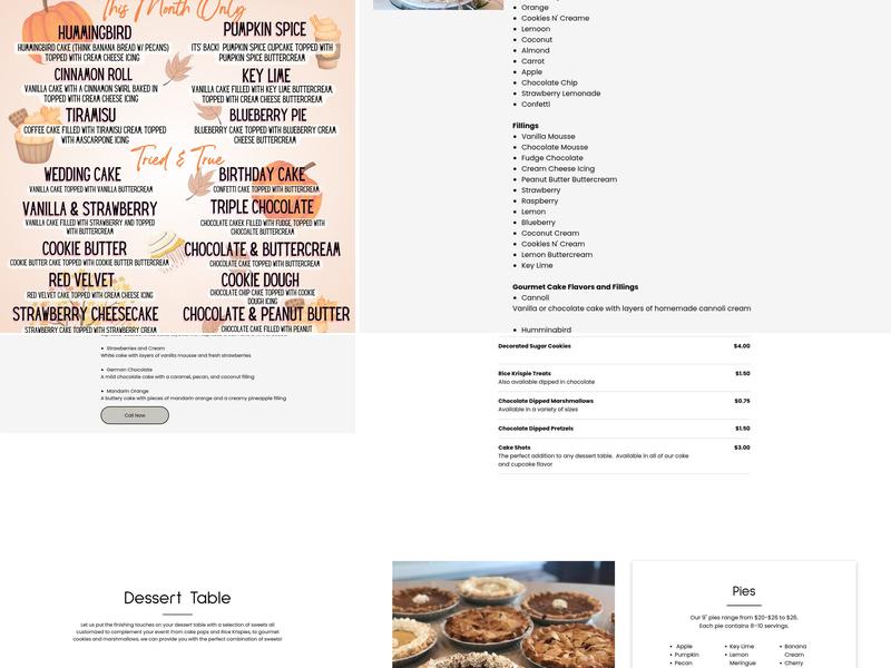 Sugar & Slice Bakery Menu
