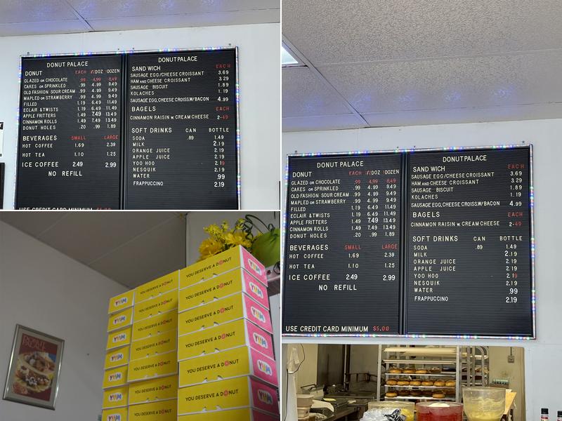Donut Palace Menu