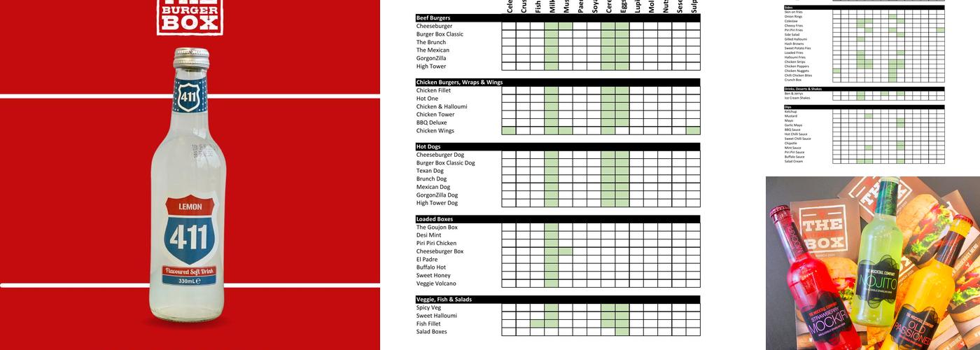 The Burger Box Menu
