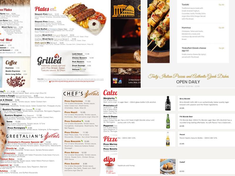 Greetalian Menu