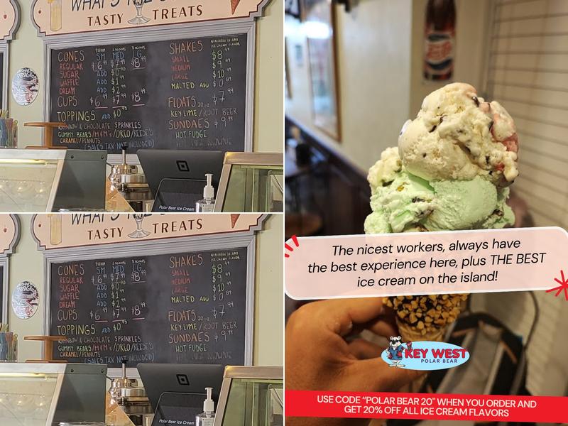 Key West Polar Bear Ice Cream Parlor Menu