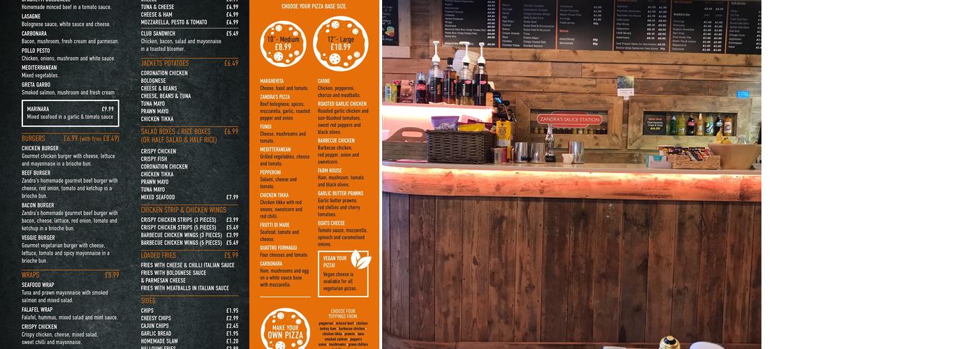 Zandra's Cafe and Restaurant Menu