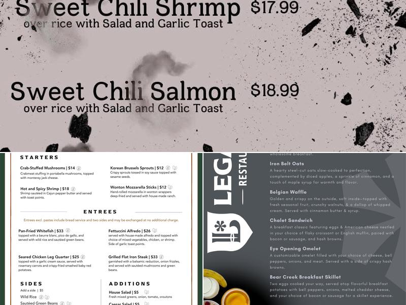 Creekside Bar Menu