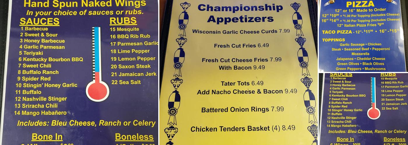Spiders Menu