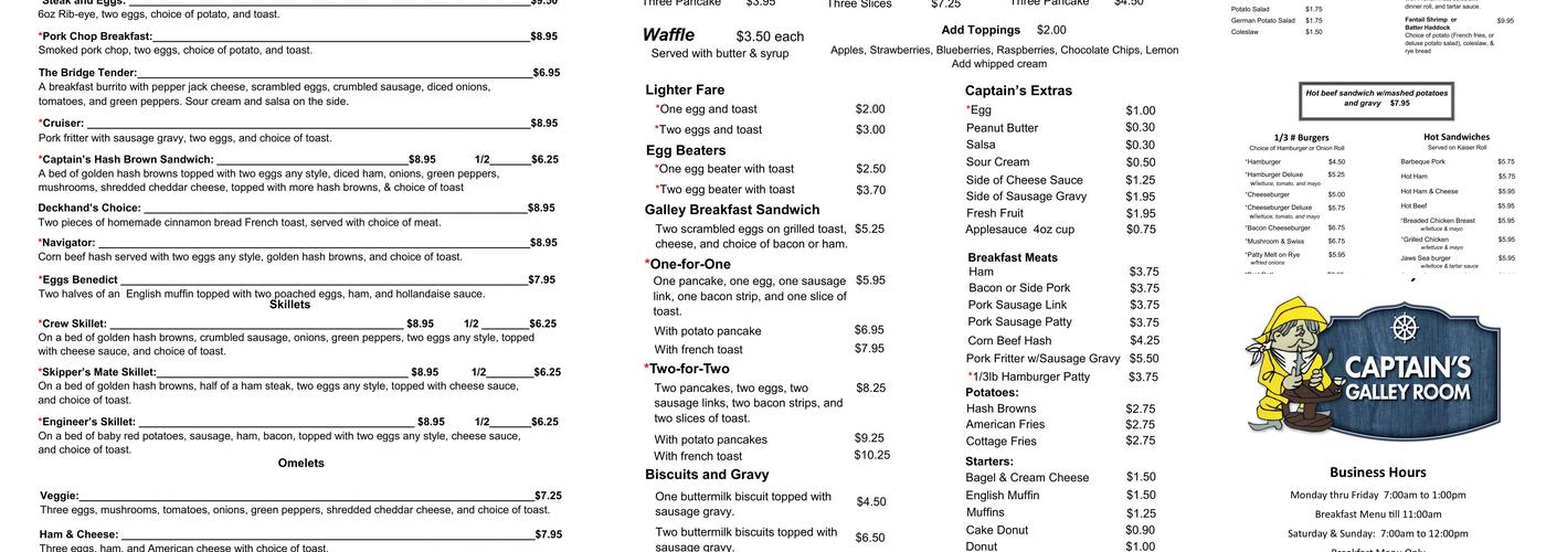 North Water Bakery & Deli Home Menu