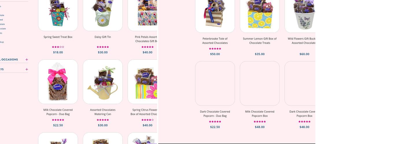 Peterbrooke Chocolatier Town Center Menu