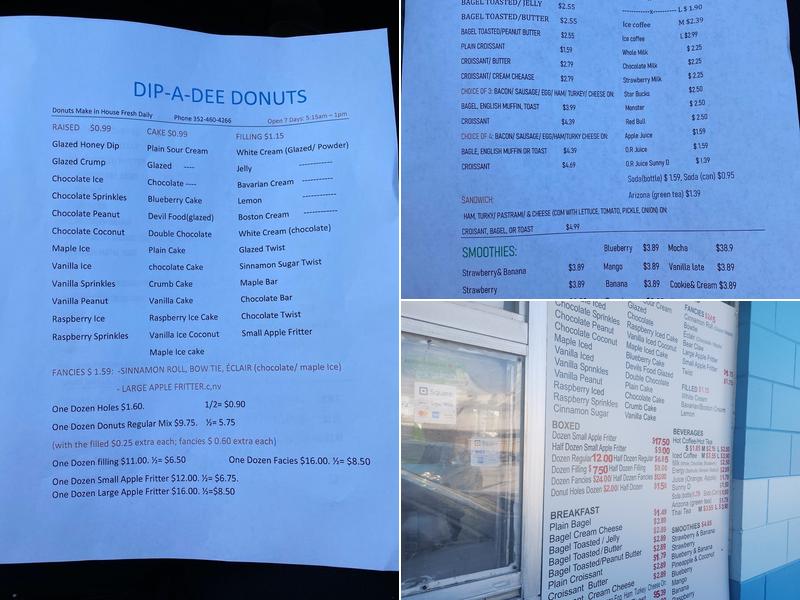 Dip-A-Dee-Donuts Menu