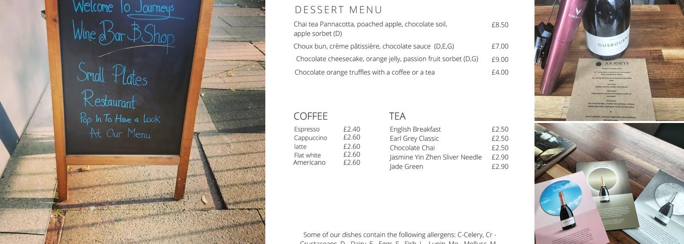 JOURNEYS Wine Bar And Restaurant Menu