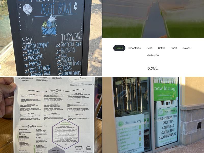 Formula Fresh Superfood Bar Menu