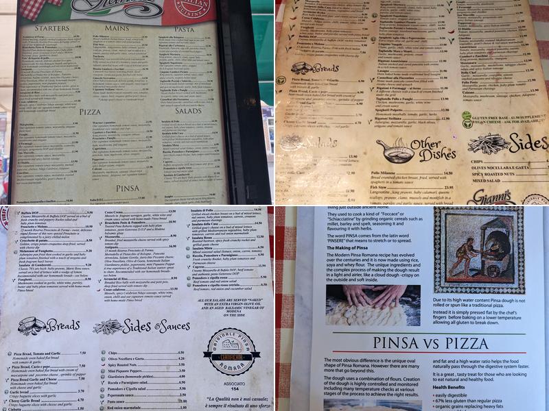 Gianni's Italian Restaurant Menu