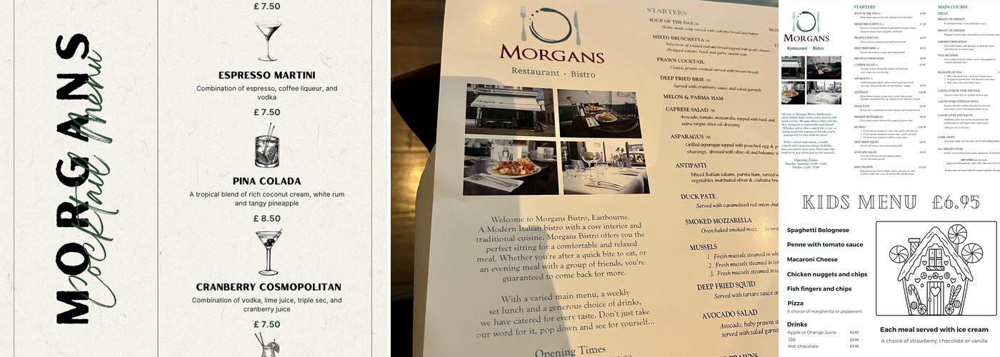 Morgans Menu