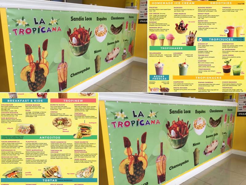 La Tropicana - Ice Cream Menu