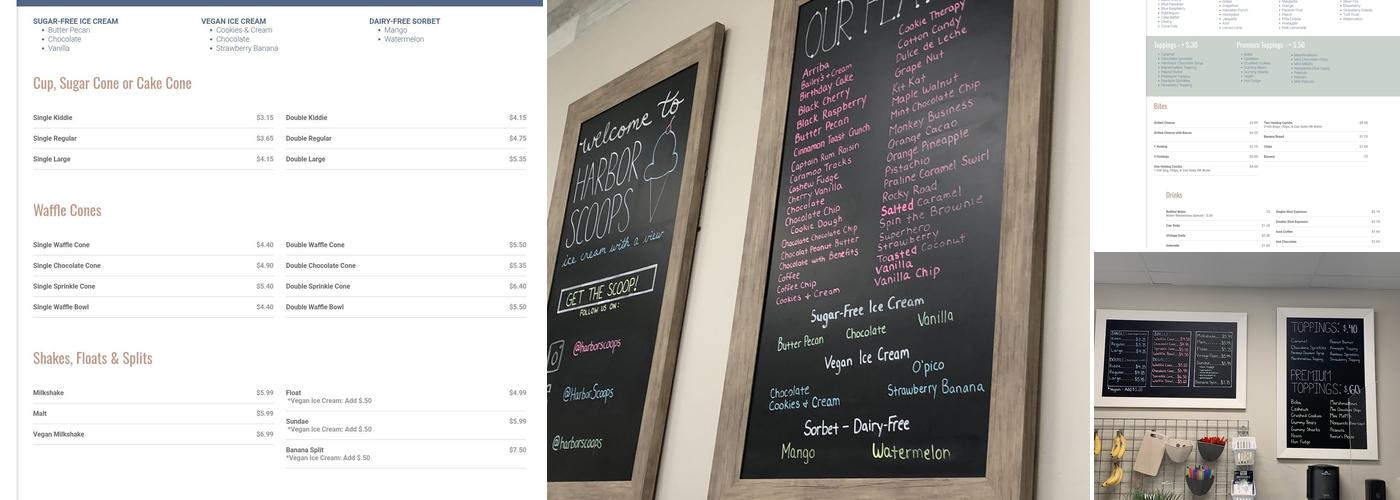 Harbor Scoops Menu