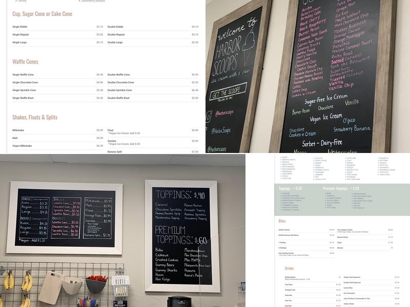 Harbor Scoops Menu