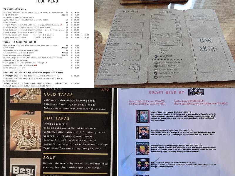 The Belgian Cafe Menu