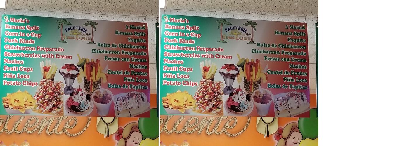 Paleteria Tierra Caliente Menu