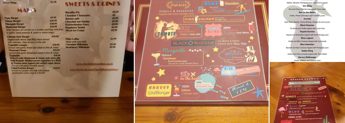 Charlie Brown's Diner Menu