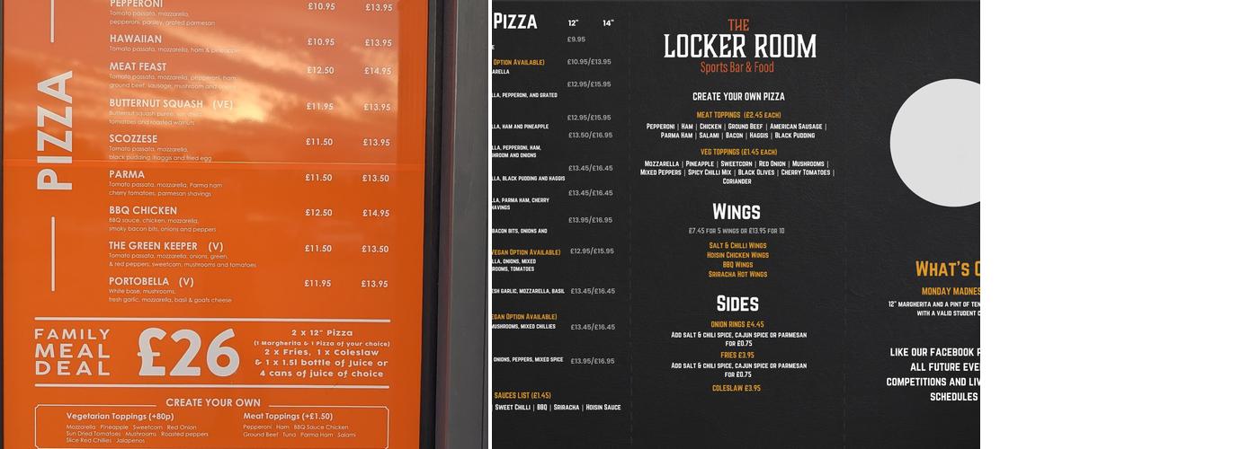 Pizzeria Menu
