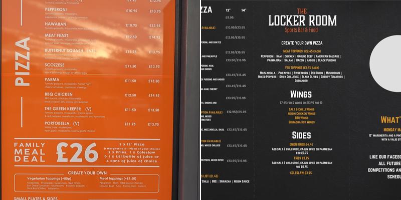 Pizzeria Menu