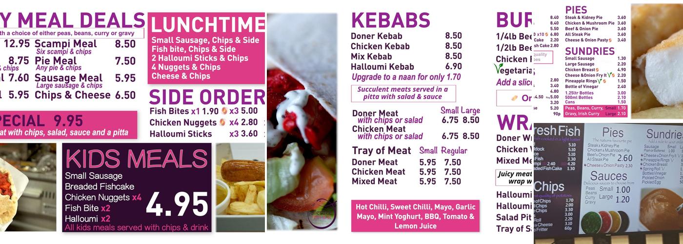 Allestree Fish Bar Menu