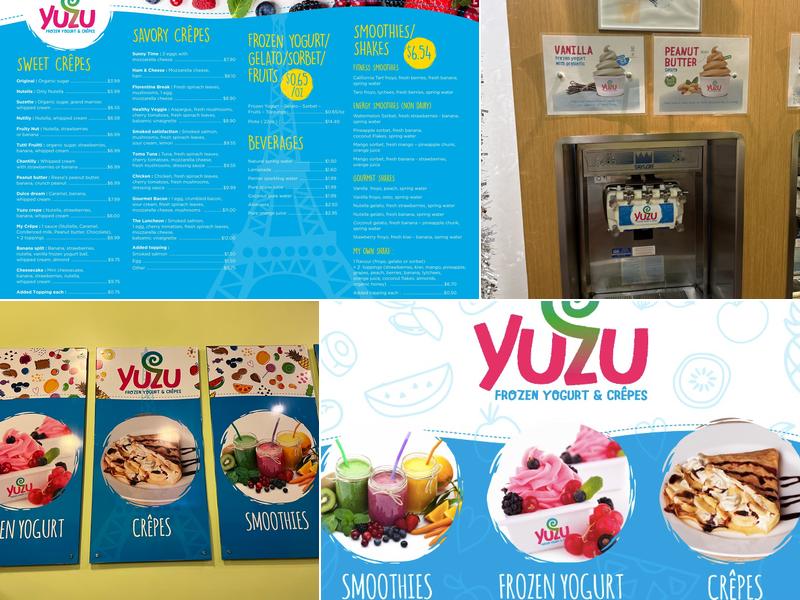 YUZU Frozen Yogurt & Crêpes Menu