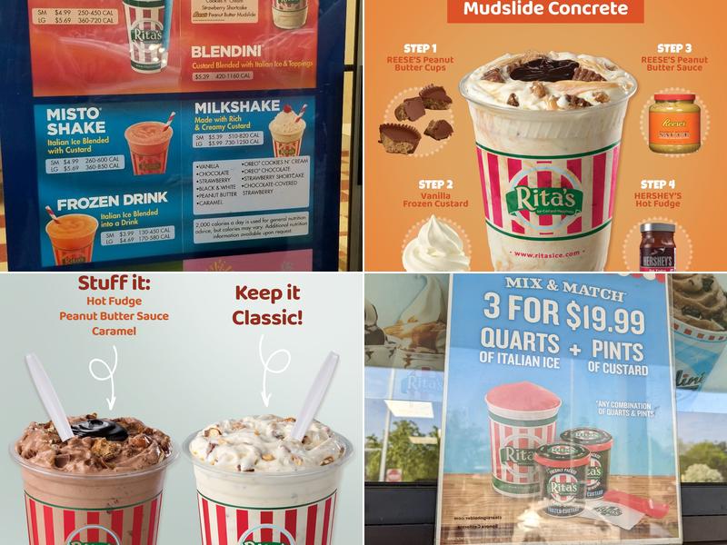 Rita's Italian Ice & Frozen Custard Menu