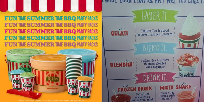 Rita's Italian Ice & Frozen Custard Menu