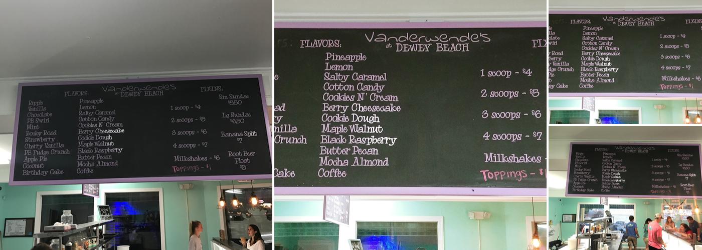 Vanderwendes at Dewey Menu