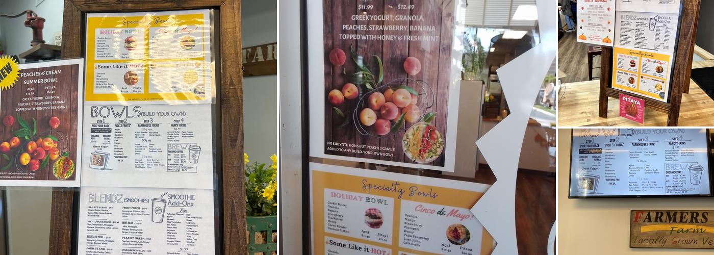 Bailey's Blendz Menu