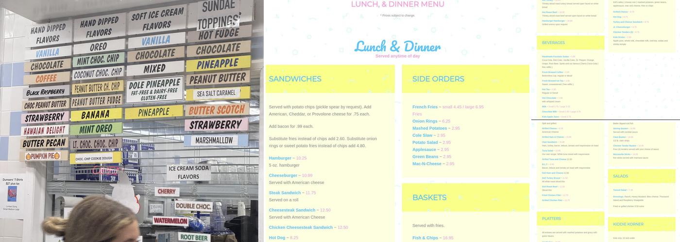 Dumser's Dairyland West OC Menu
