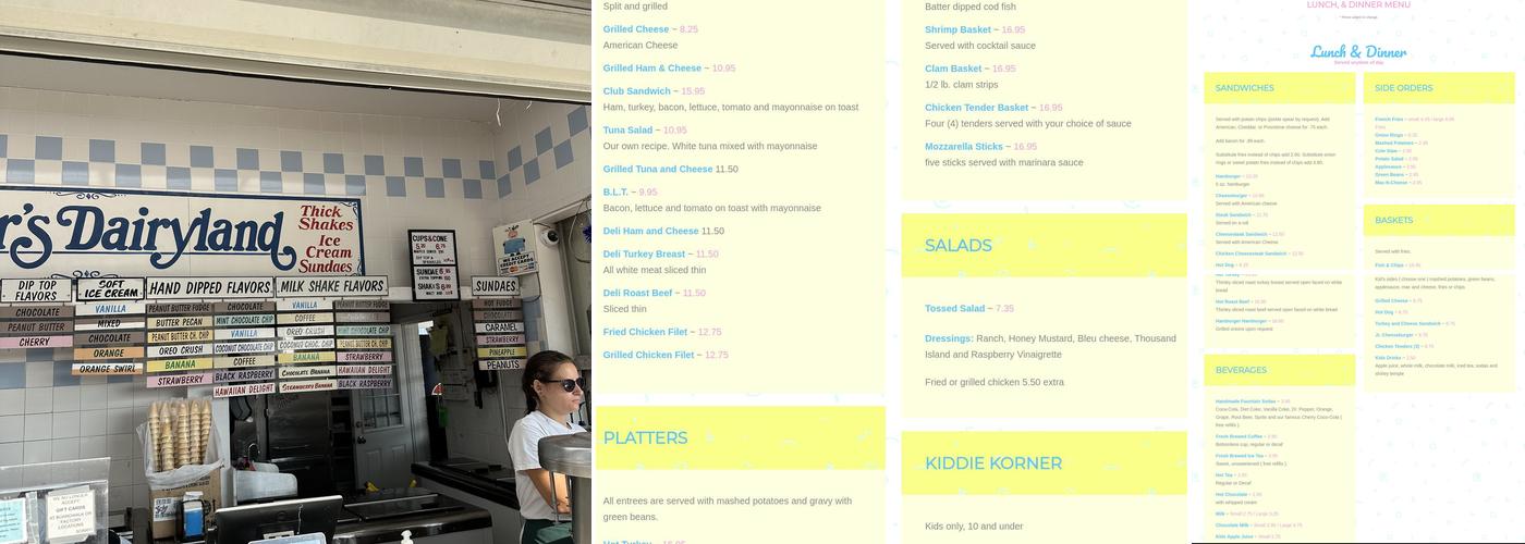 Dumser's Dairyland Boardwalk Menu