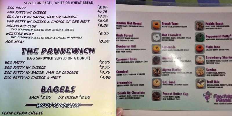 The Legendary Fractured Prune Menu