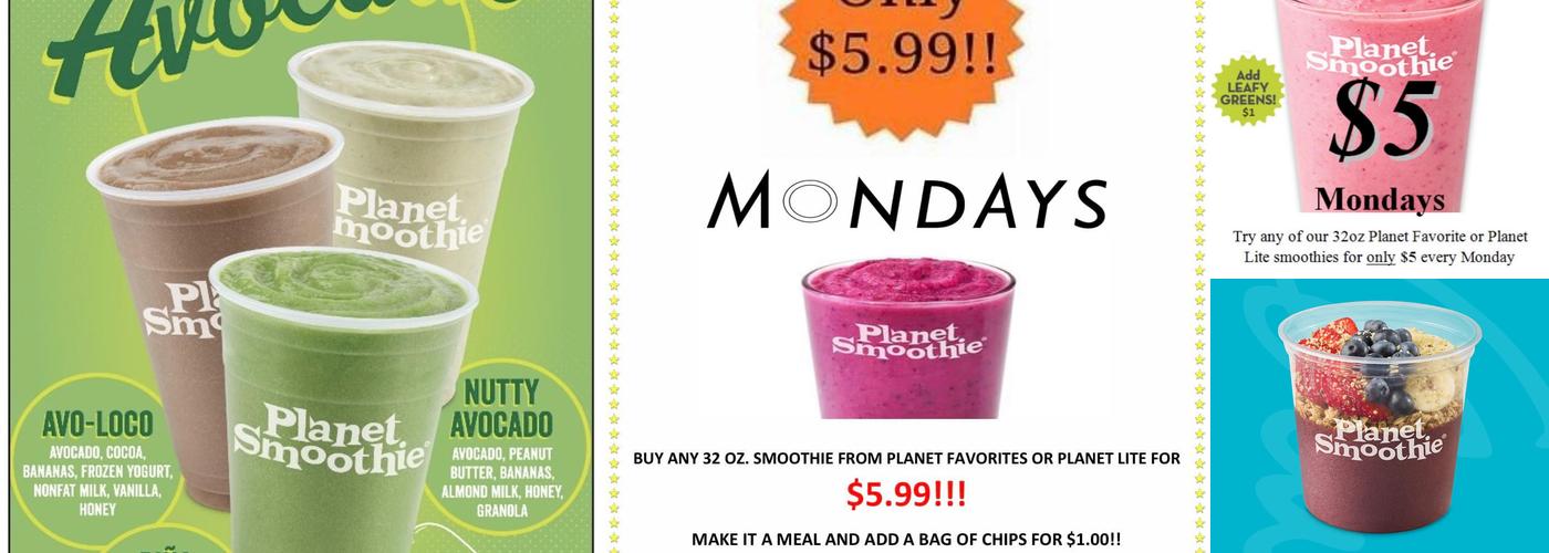 Planet Smoothie Menu
