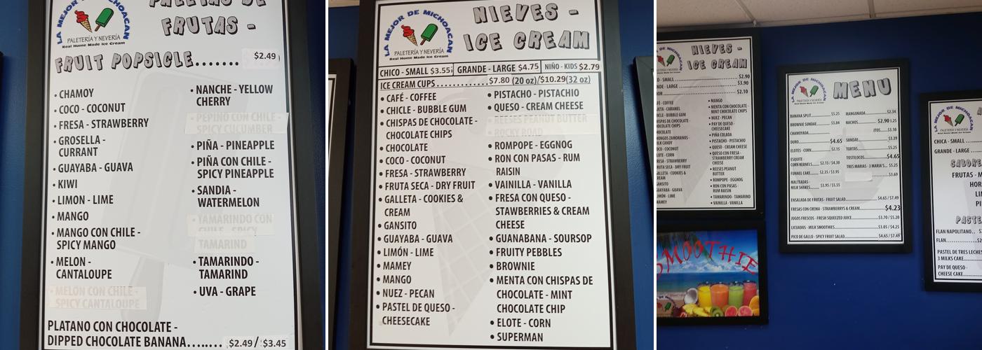 La Mejor De Michoacan Inc Menu