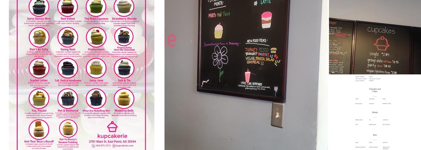 Kupcakerie East Point Menu