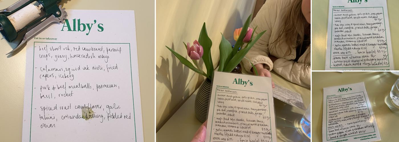 Alby's Leith Menu