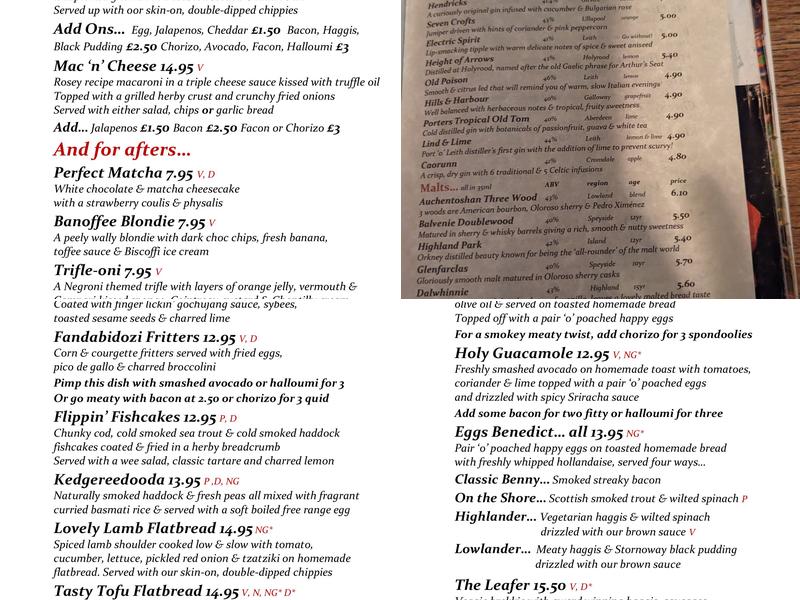 Roseleaf Bar Cafe Menu