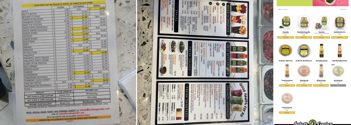Arden's Garden Douglasville Menu