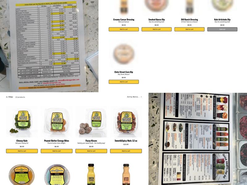 Arden's Garden Douglasville Menu