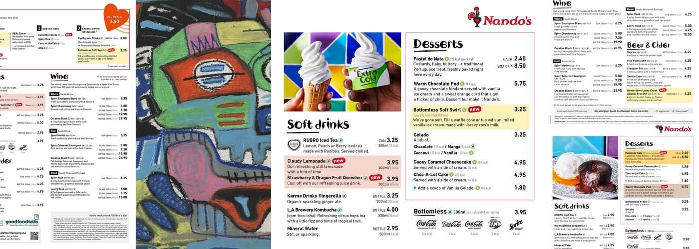 Nando's Edinburgh - Ocean Terminal Menu