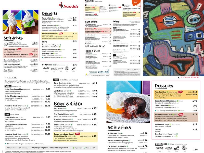 Nando's Edinburgh - Ocean Terminal Menu