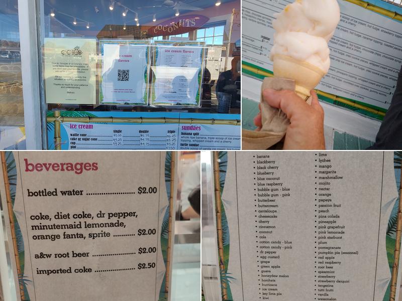 Coconuts Ice Cream Menu