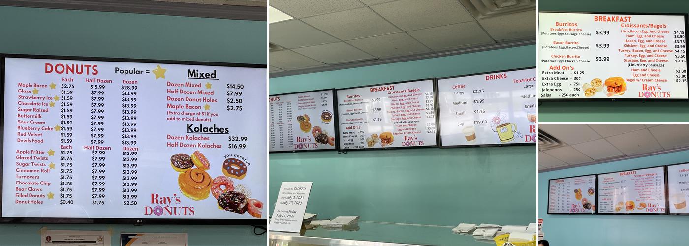 Ray's Donuts Menu