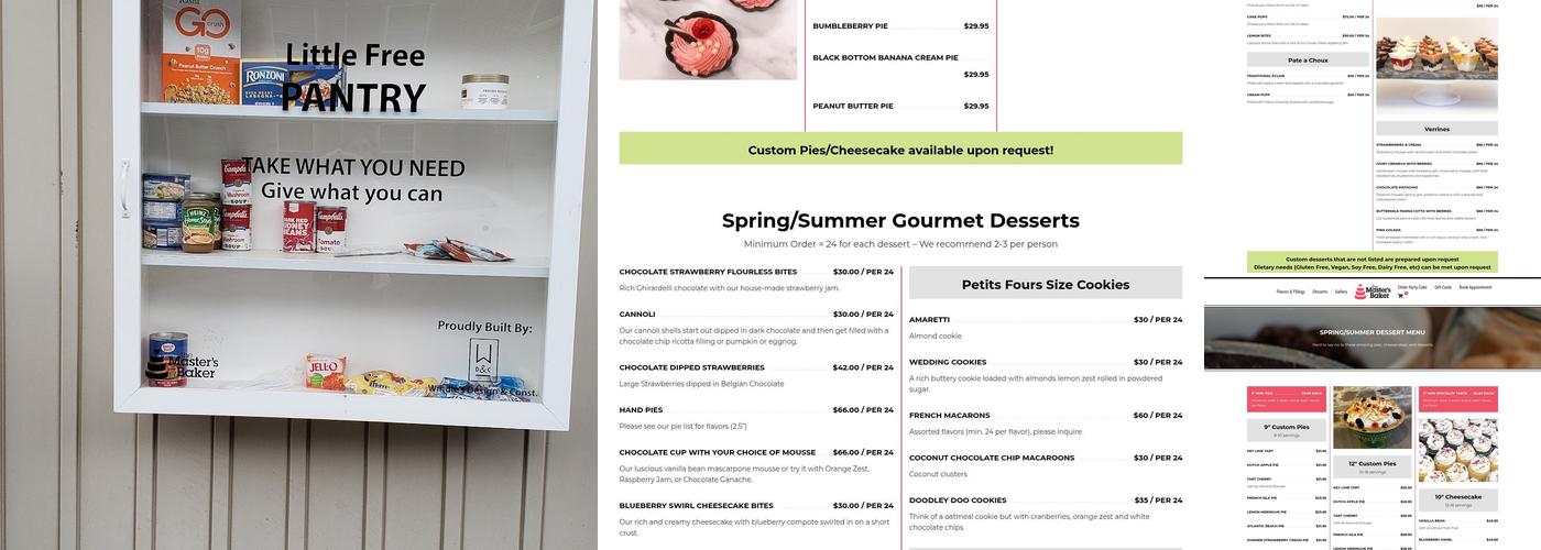 The Master's Baker Menu